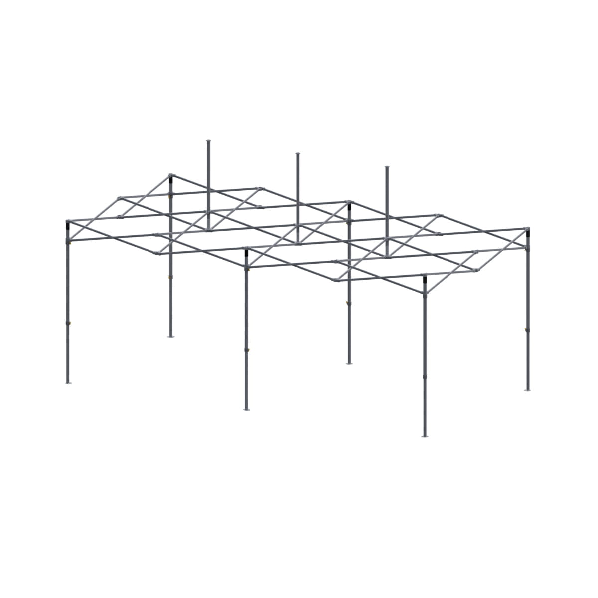 Aluminium Gestell Octa Pro 3x6m Gestell Octa, aus Aluminiumprofil, in aufgestellter Form.