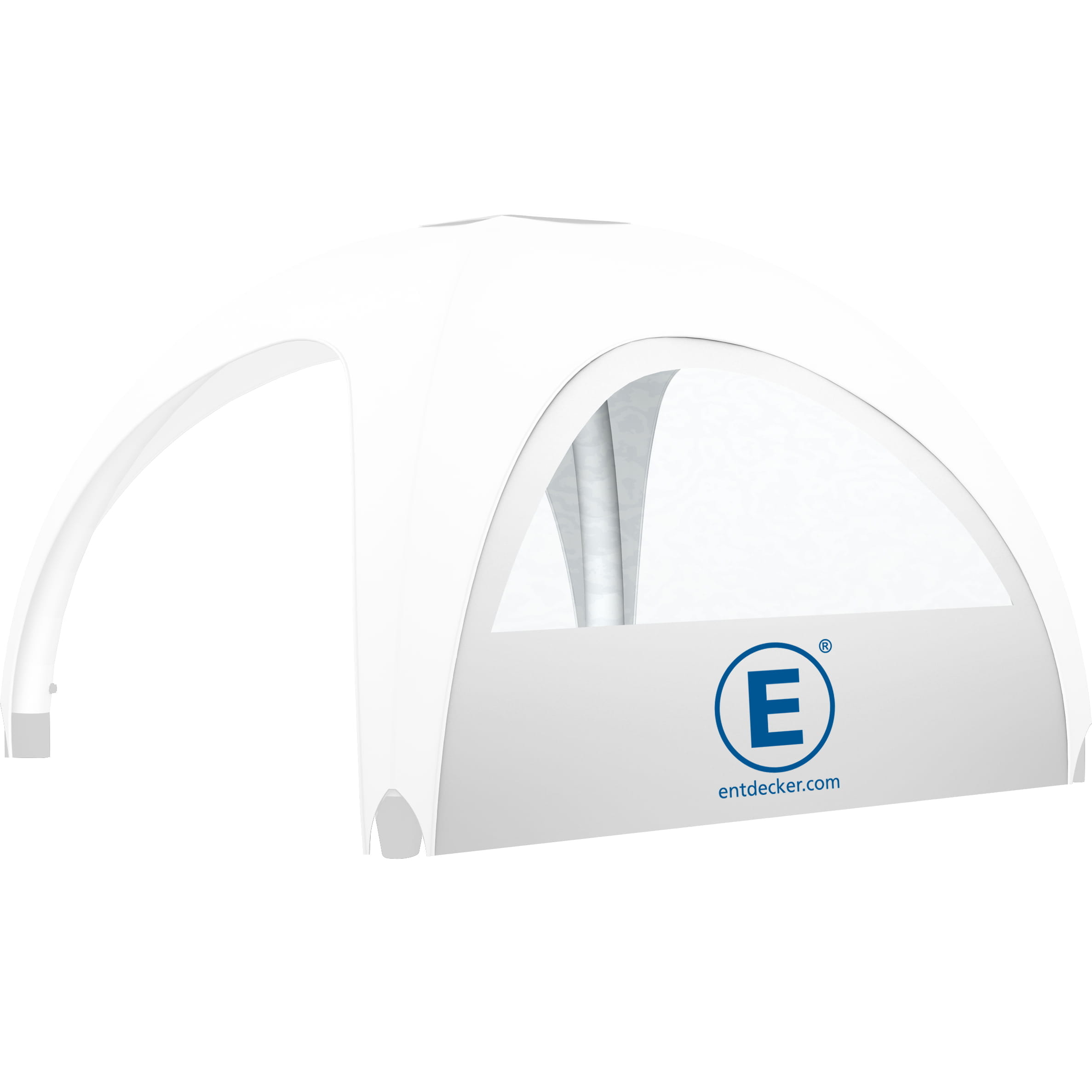 Vento Zelt Wand mit Fenster 5m Vento Zelt Wand mit Fenster, 5m, in Weiß mit transparentem Fenster und dem Logo von ENTDECKER.