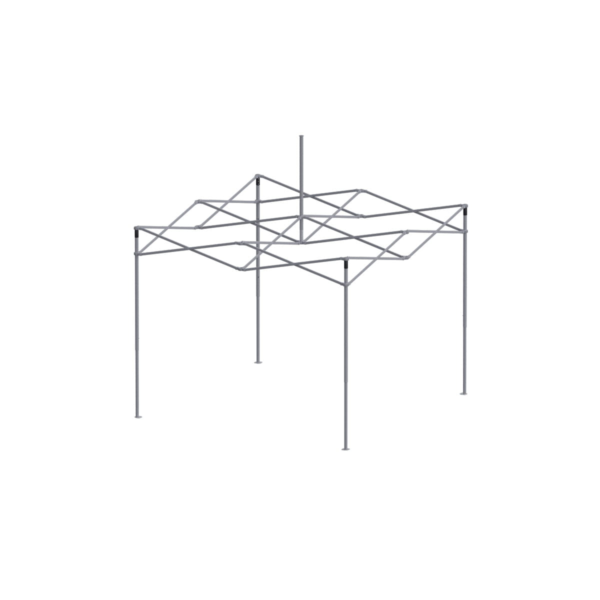 Gestell Octa Go 3x3m von ENTDECKER, faltbares Aluminiumgestell ohne Abdeckung, in neutralem Farbton.