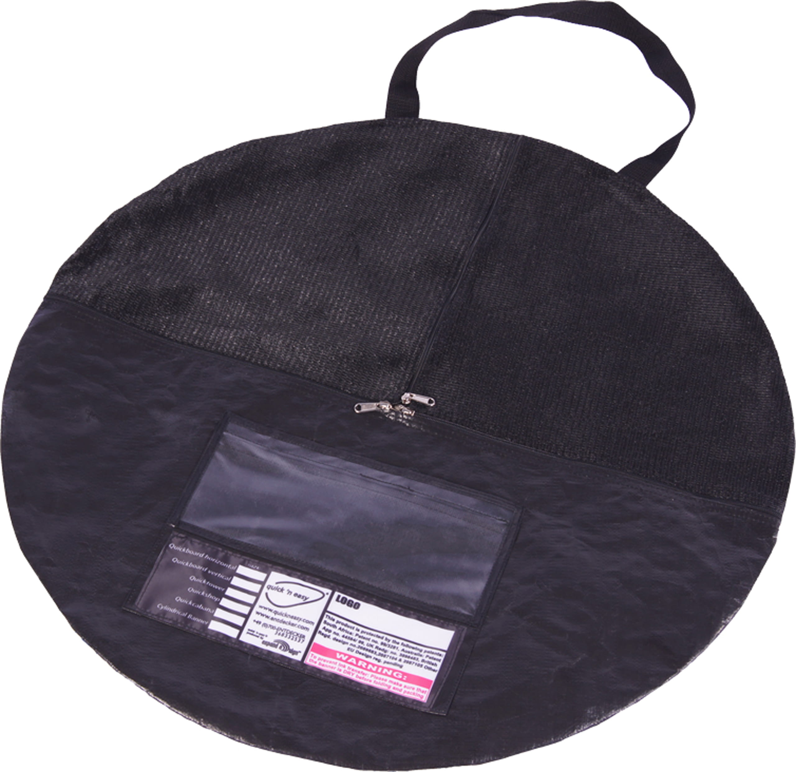Quickboard Tasche Medium Schwarze, runde Tasche mit Reißverschluss und Sichtfenster für Dokumente, Produkt: Werbebande Quickboard Tasche Medium, Marke: ENTDECKER