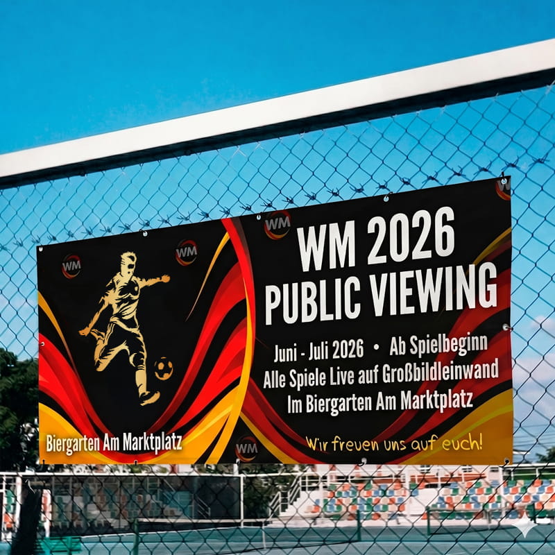 Banner Public Viewing Fussball-WM 2026