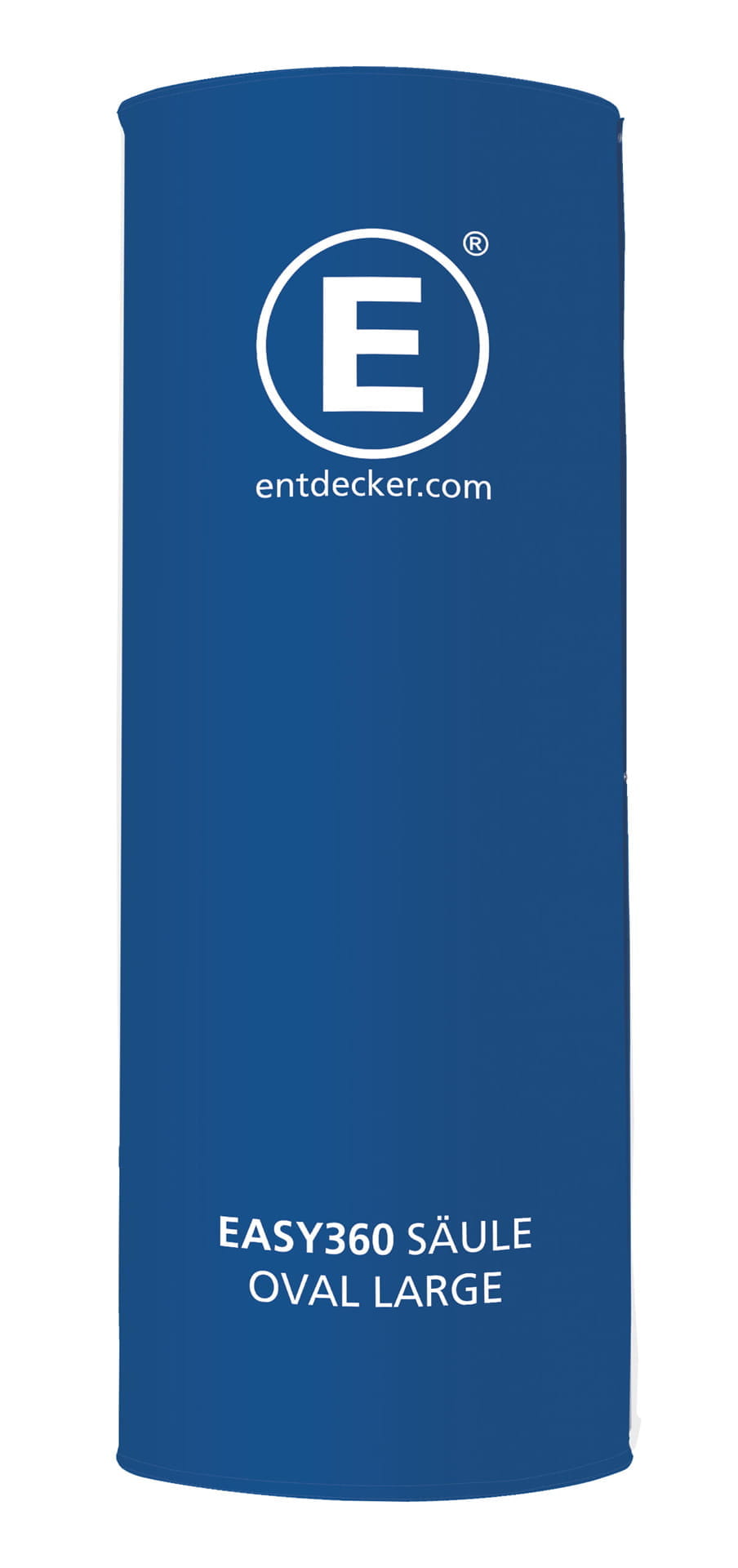 Messesystem Messewand Easy360 Messesystem Messewand Easy360 in Blau mit dem Schriftzug EASY360 CONNECTING-WALL LARGE DS und dem Logo von ENTDECKER.