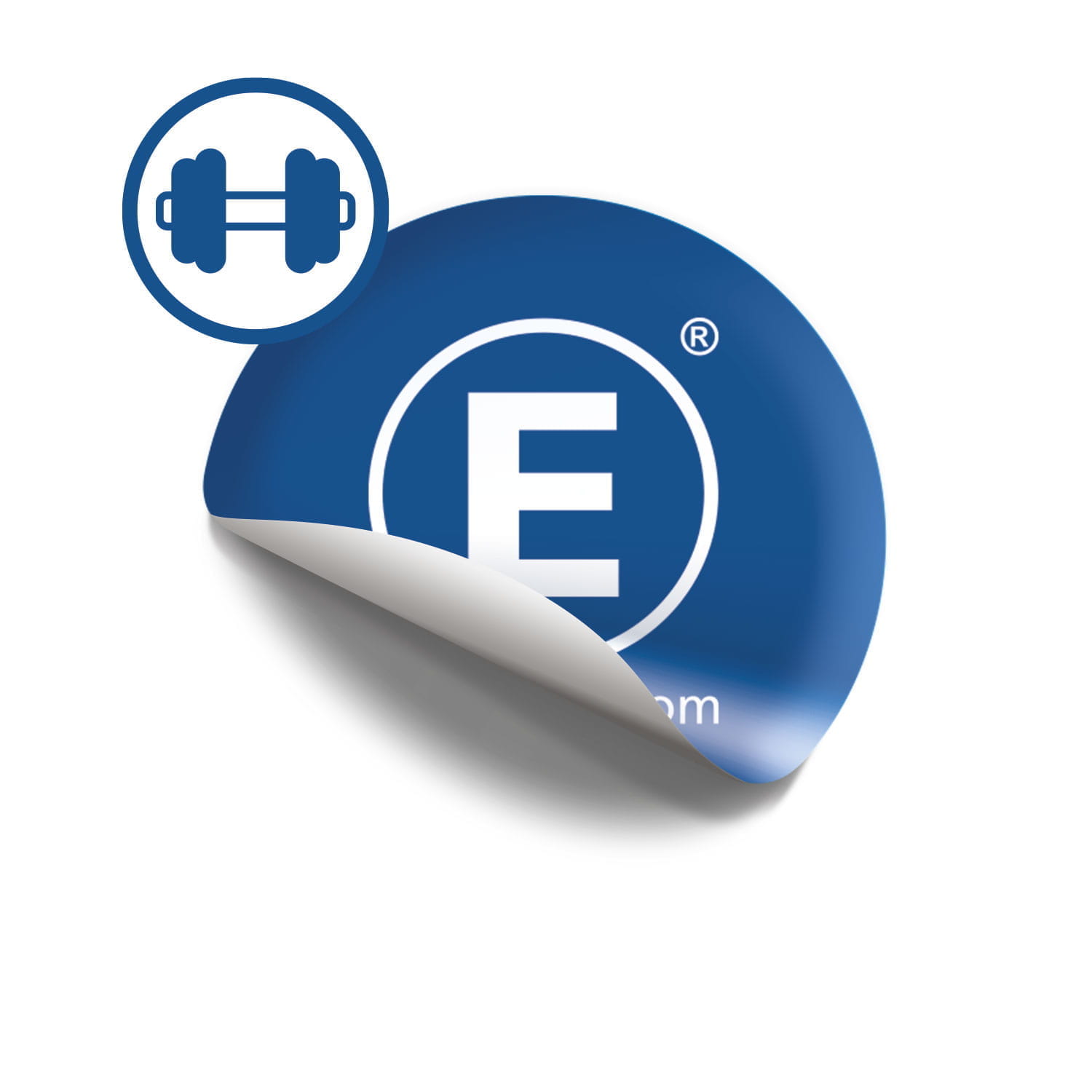 Stoßfeste Folie bedruckt Stoßfeste Folie bedruckt von ENTDECKER, zeigt ein abgerundetes Design mit einem blauen Hintergrund und einem weißen Logo.