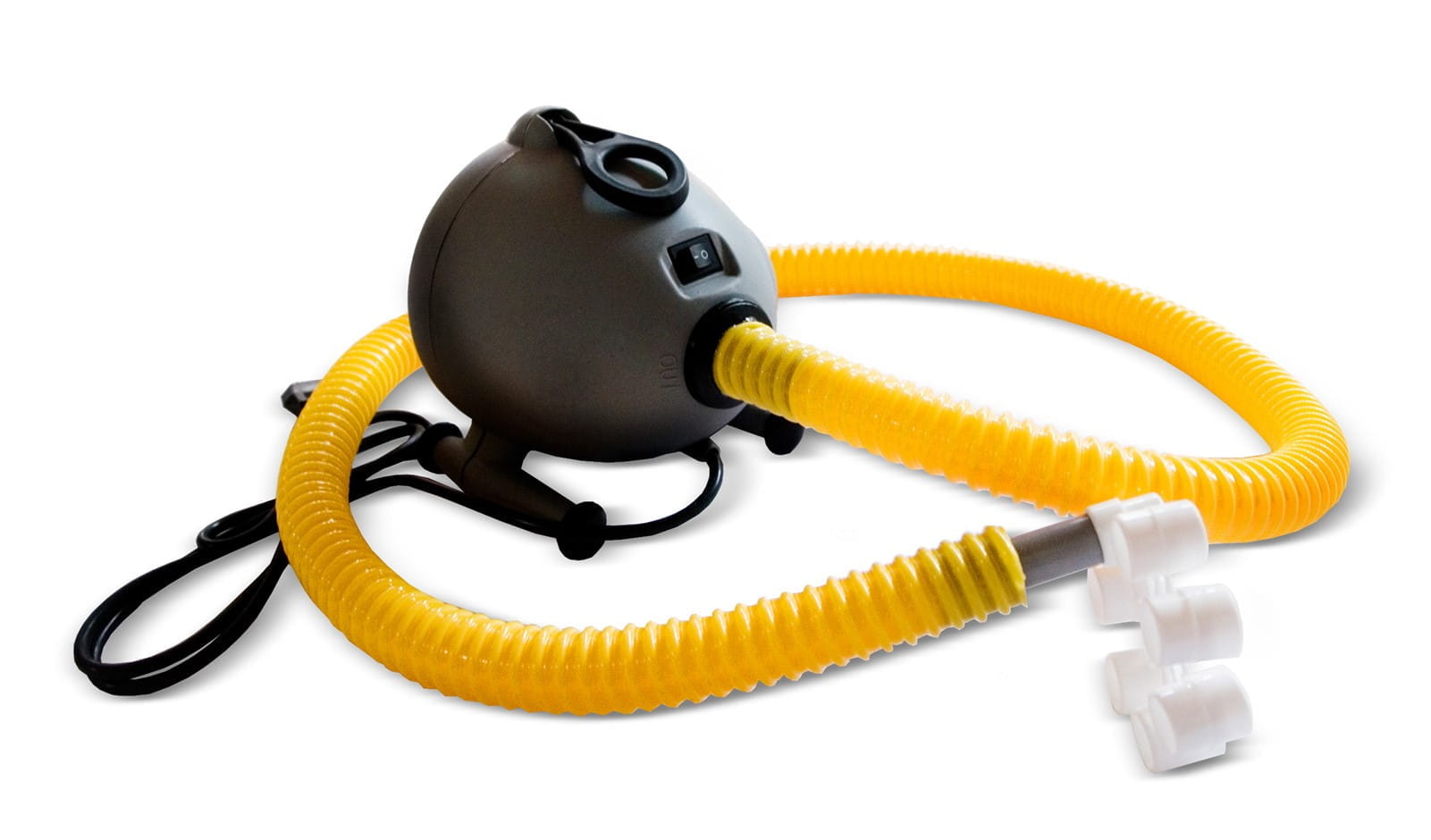Vento Elektropumpe 1000W Vento Elektropumpe 1000W mit gelbem Schlauch und weißen Anschlüssen.