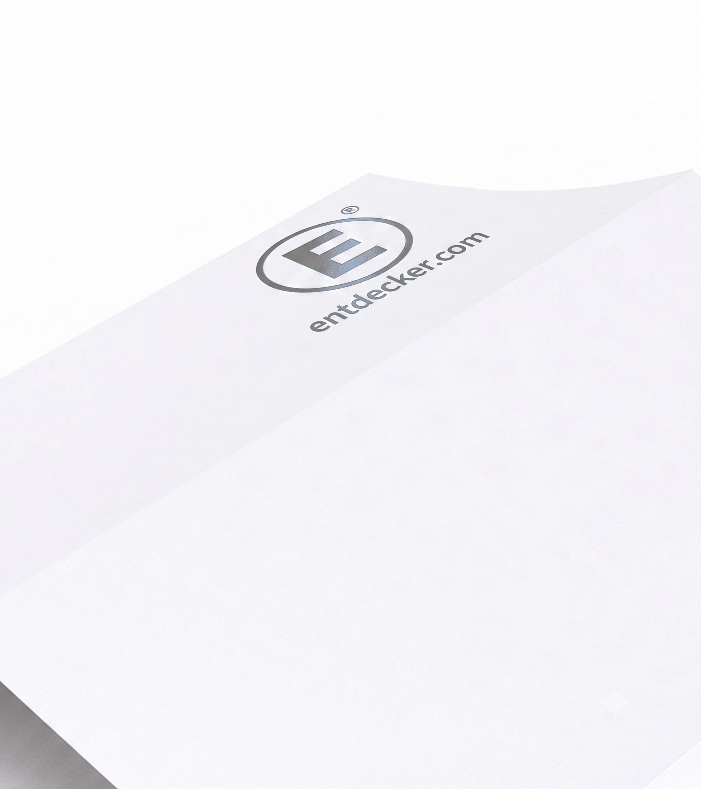 Briefpapier mit Heißfolienprägung in Silber