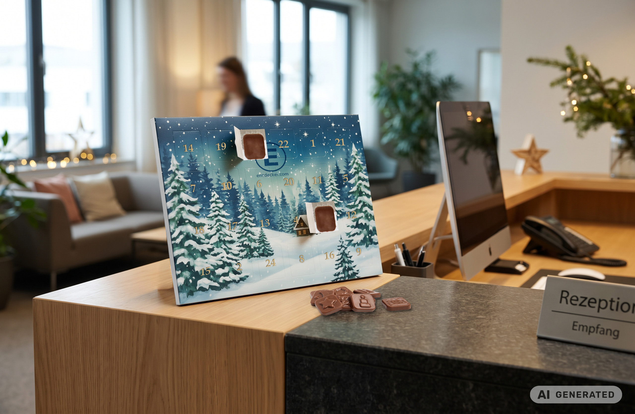Schokoladen-Adventskalender für den Tisch
