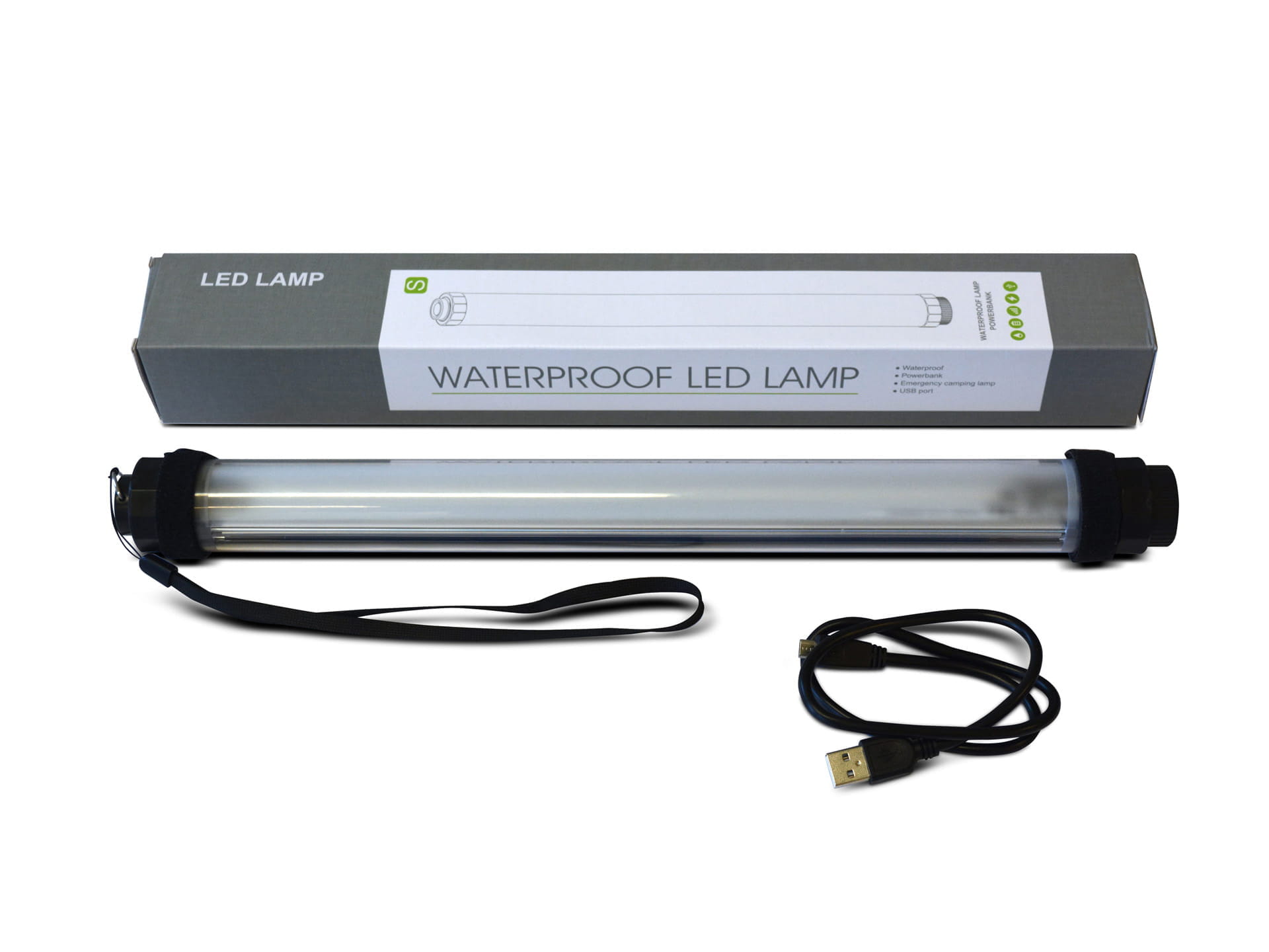 Leuchtstoffröhre für Zelte LED Leuchtstoffröhre für Zelte LED von ENTDECKER, wasserdicht, mit USB-Kabel und Trageband.