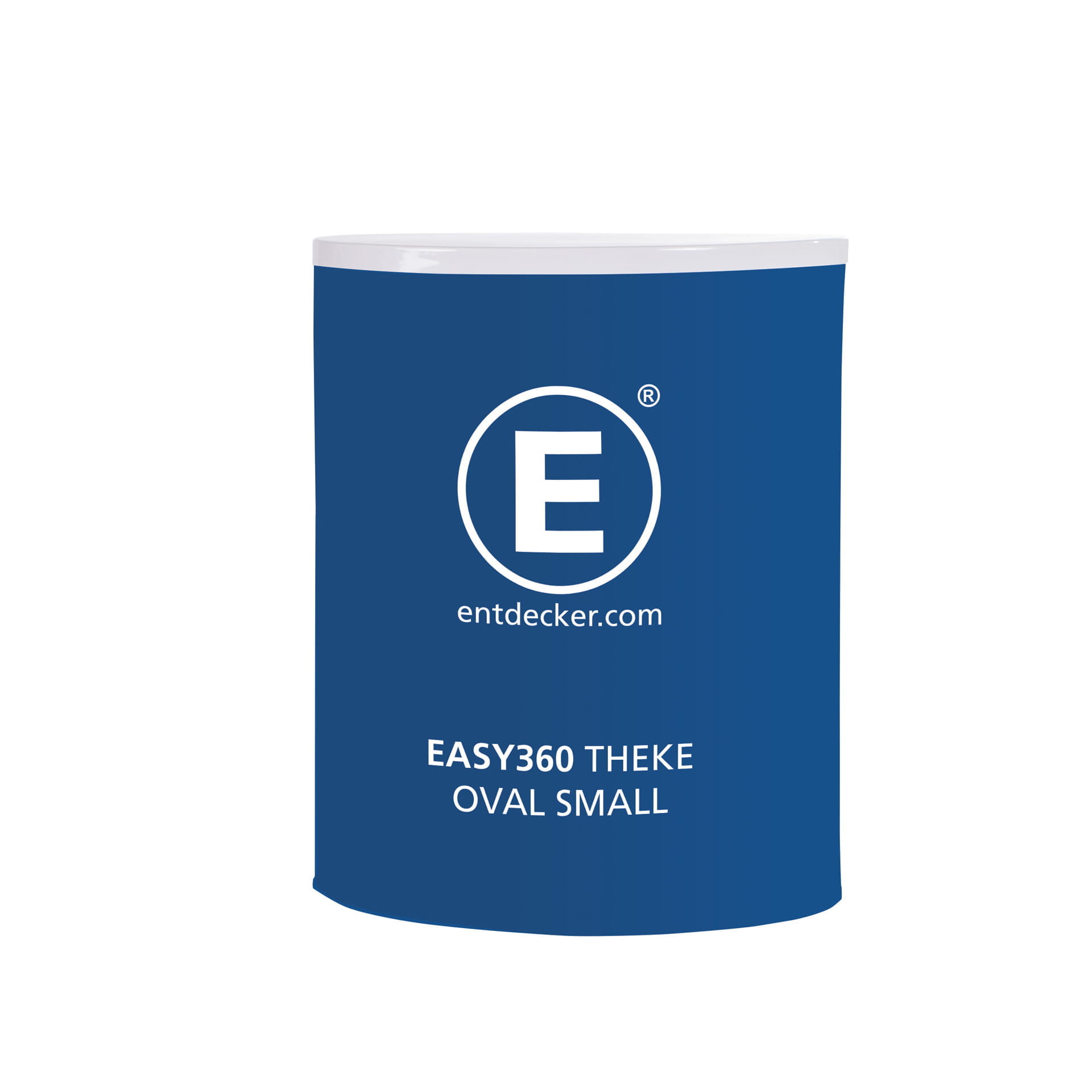 Messesystem Messewand Easy360 Messesystem Messewand Easy360 in Blau mit dem Schriftzug EASY360 CONNECTING-WALL LARGE DS und dem Logo von ENTDECKER.