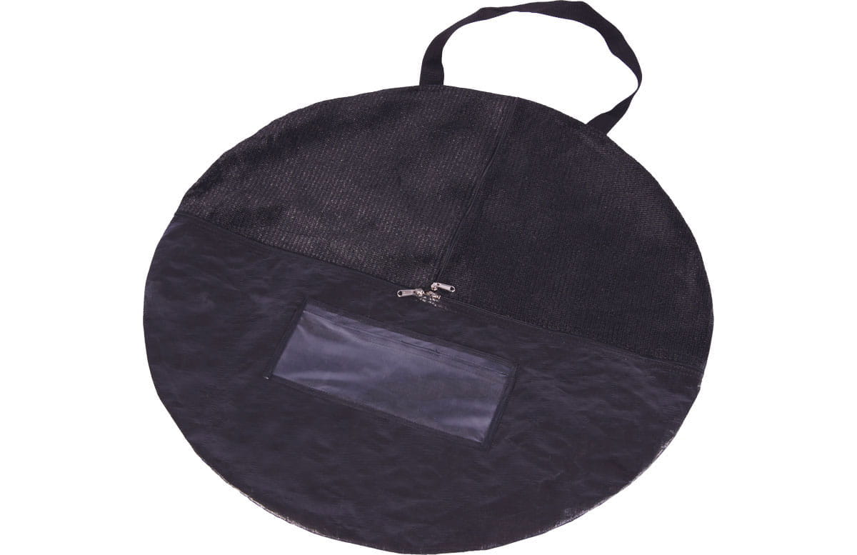 Quickboard Tasche Groß Schwarze, runde Tasche mit Reißverschluss und transparentem Sichtfenster, geeignet für die Werbebande Quickboard.