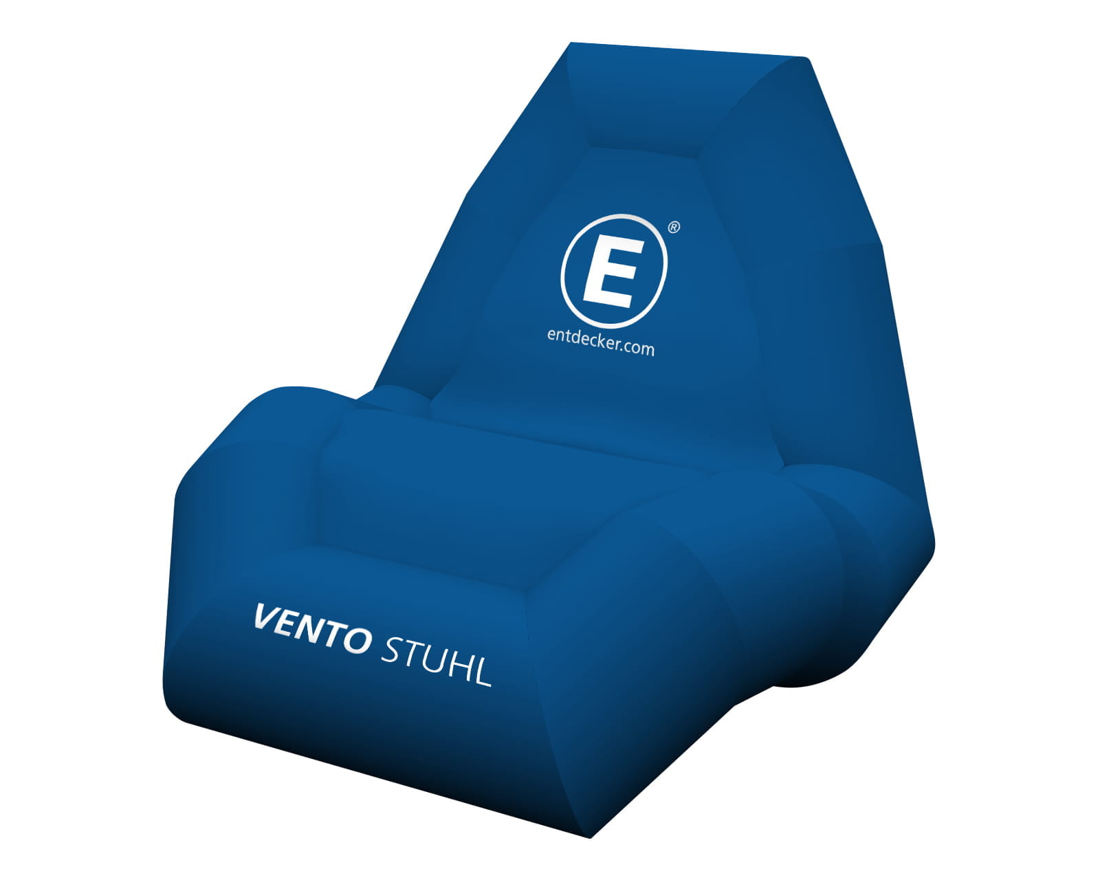 Zum Produkt "Vento Stuhl" Blauer Vento Stuhl von ENTDECKER, ergonomisches Design, für Innen- und Außenbereich geeignet.