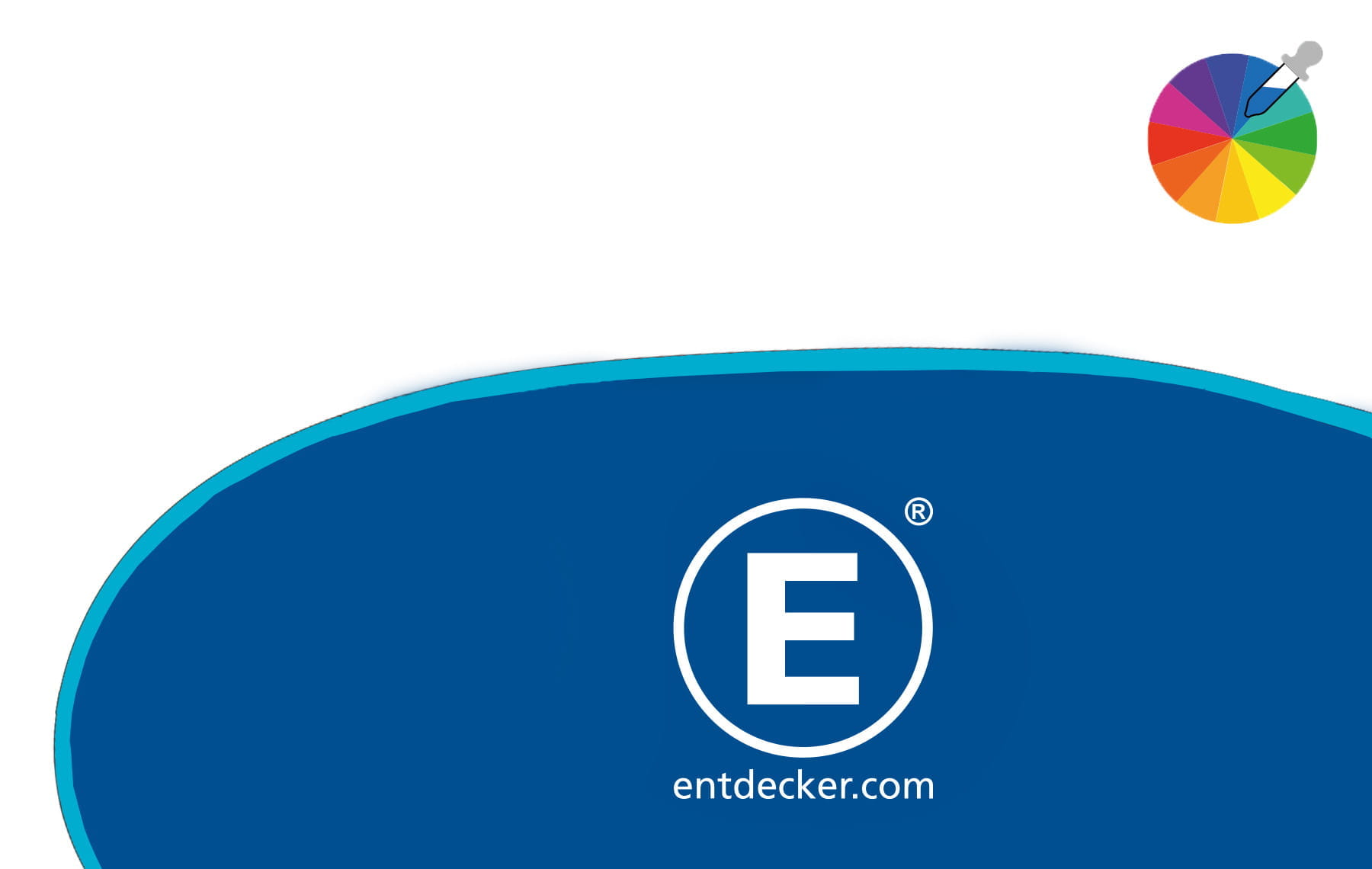 Werbebande Quickboard Mastkanal bedruckt Werbebande Quickboard Mastkanal in blauer Farbe mit dem Logo von ENTDECKER und der Website entdecker.com.