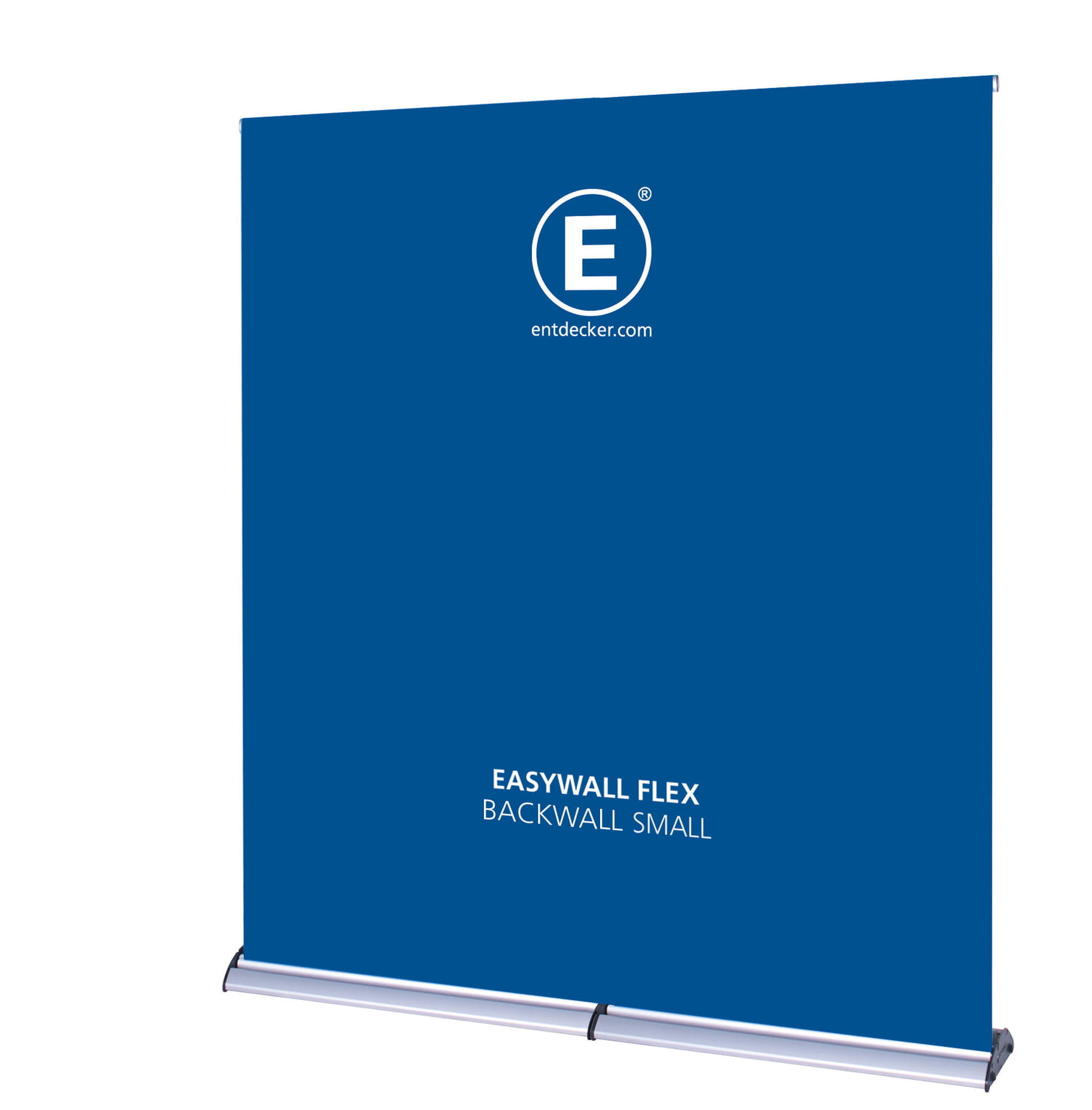 Easywall Flex Backwall Messewand Medium Messewand Easywall Flex in mittlerer Größe, blaue Farbe mit weißem Logo und Text.