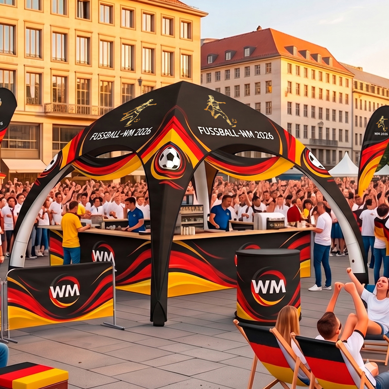 Aufblasbares Zelt Public Viewing Fussball-WM 2026