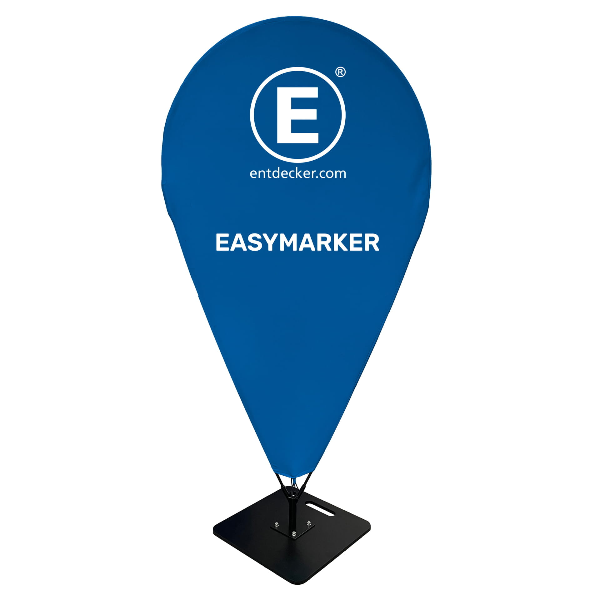 Easymarker Hermes POS Eingang zu einem Geschäft mit einem blauen Easymarker Hermes POS-Schild und Fahrrädern im Vordergrund.