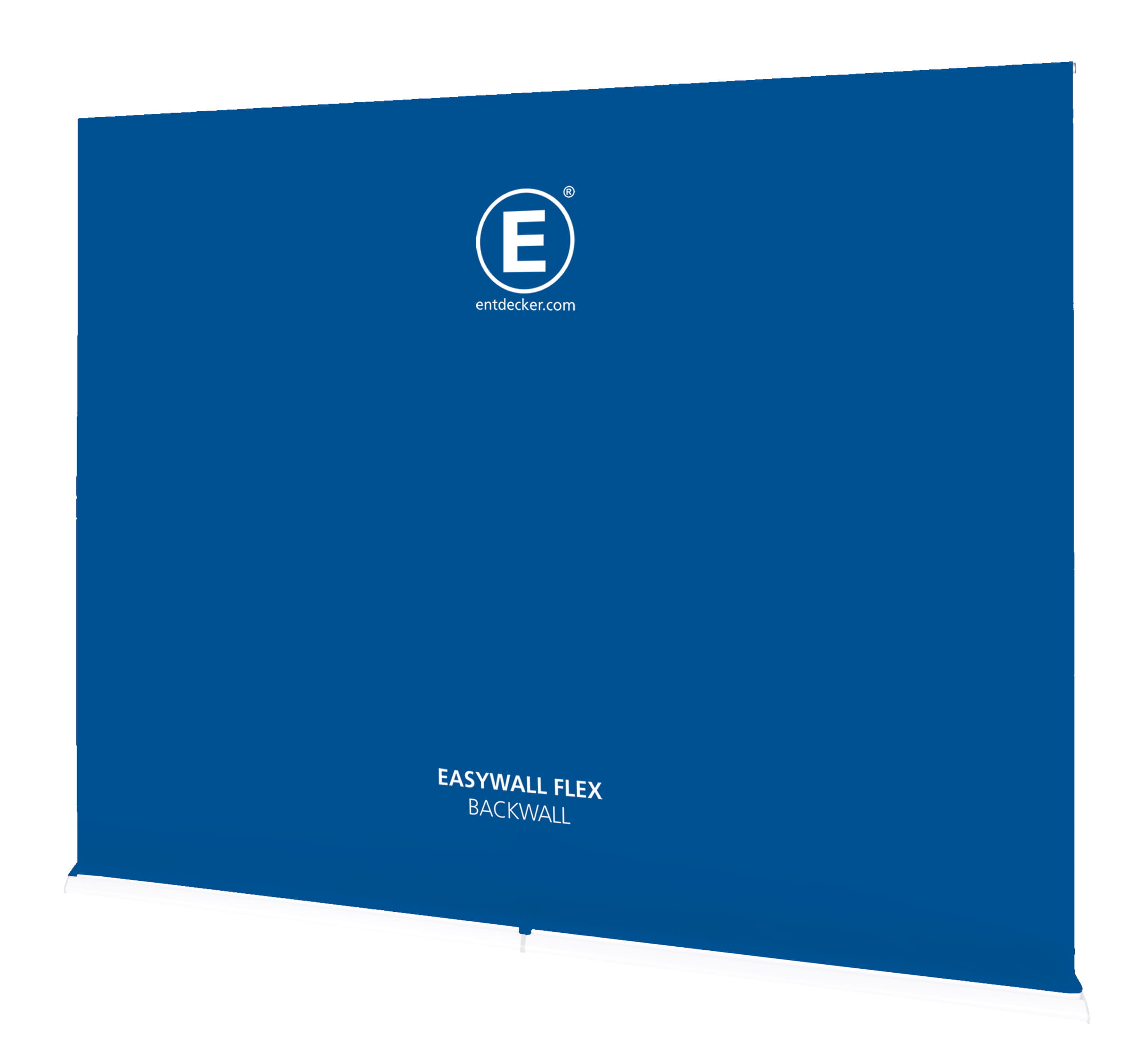 Easywall Flex Backwall Stoff x Large einseitig Einseitige Rückwand aus Stoff in Blau, Modell Easywall Flex von ENTDECKER, für Veranstaltungen.