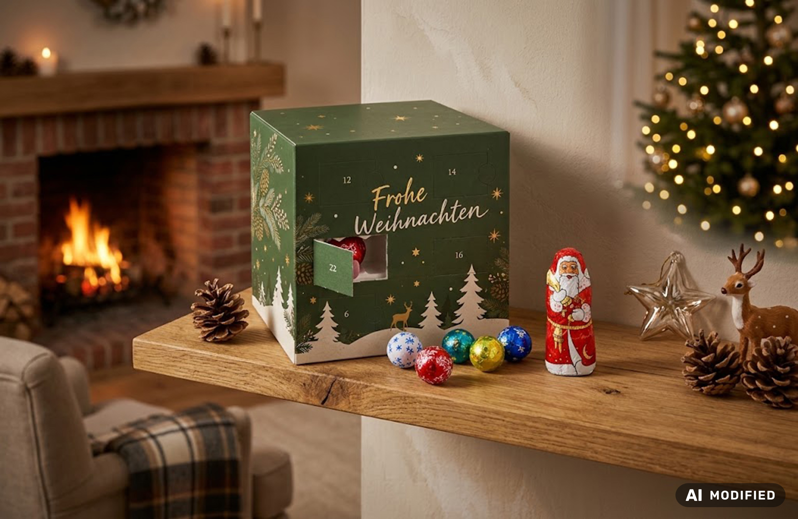 Adventskalender Würfel mit LINDOR Kugeln