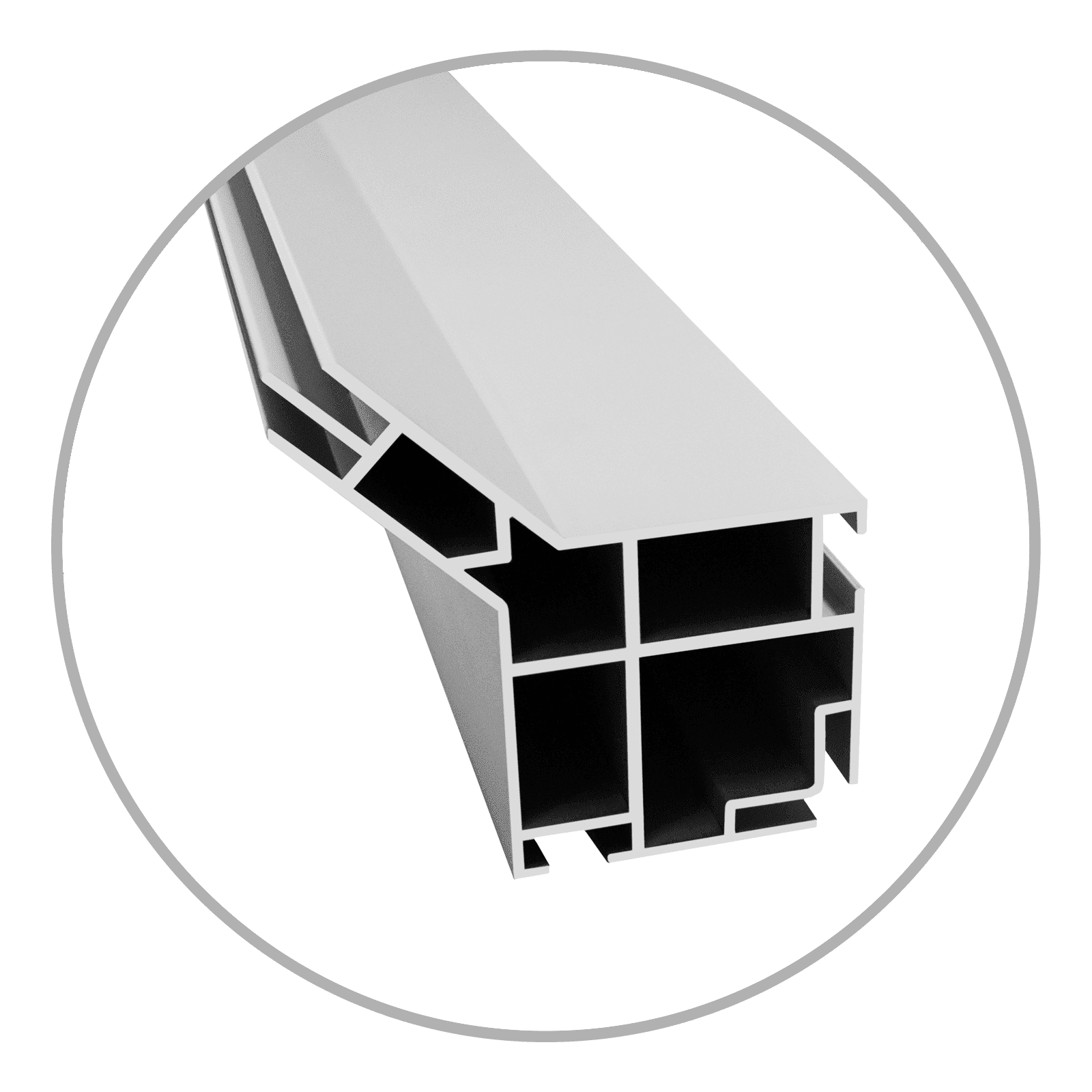 Easyframe Profil Carre Silber Silbernes Aluminium-Profil mit quadratischem Querschnitt, geeignet für Rahmenkonstruktionen.