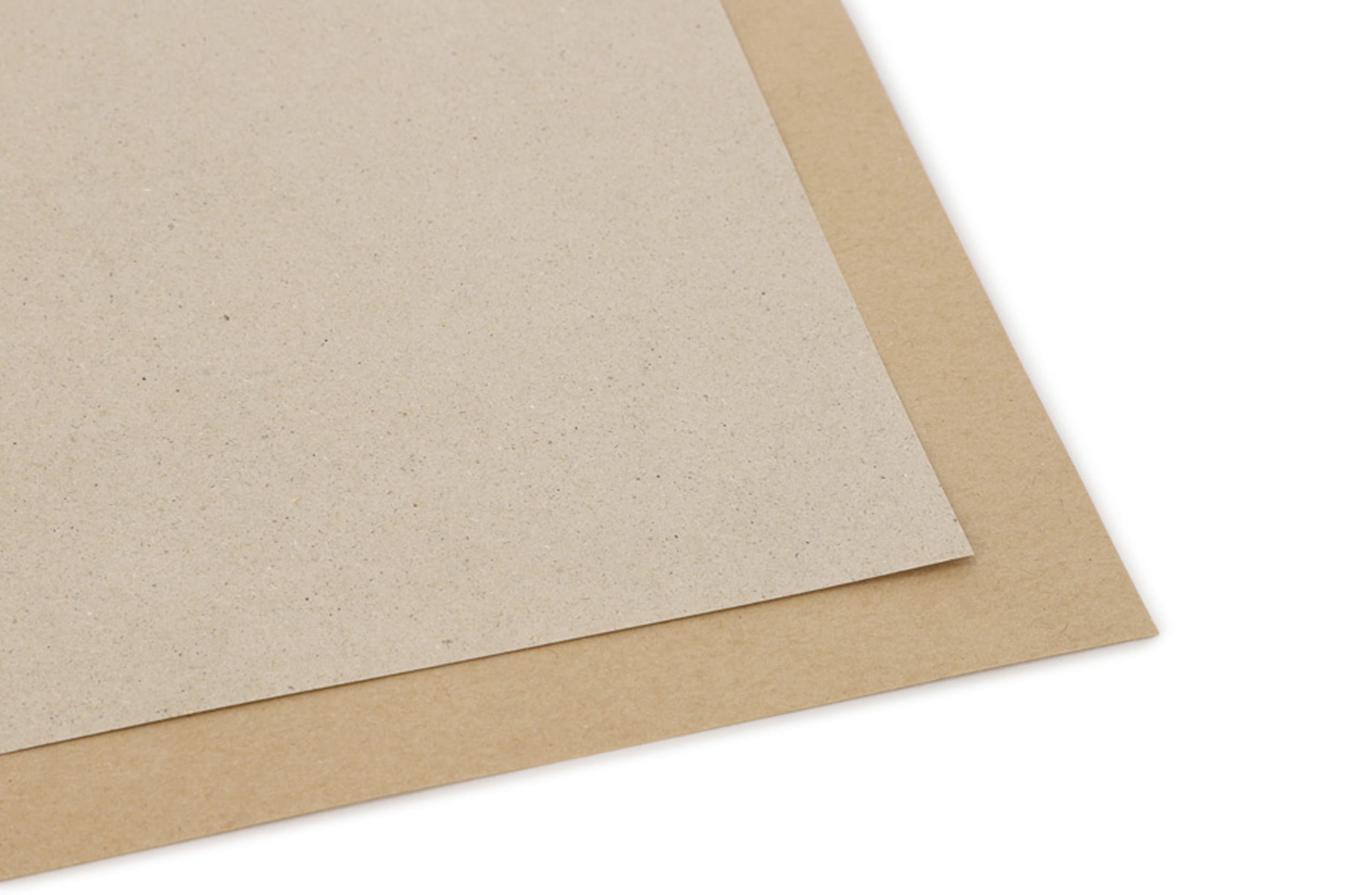 Vergleich der beiden Materialen Graspapier und Kraftpapier