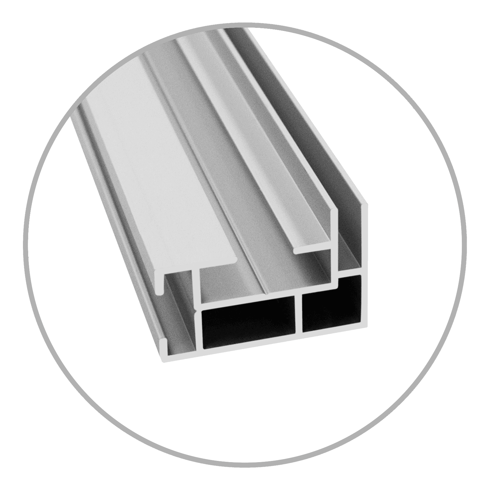 Easyframe Profil 27 Single Silber Silbernes Aluminiumprofil mit quadratischem Querschnitt, geeignet für Rahmenkonstruktionen.