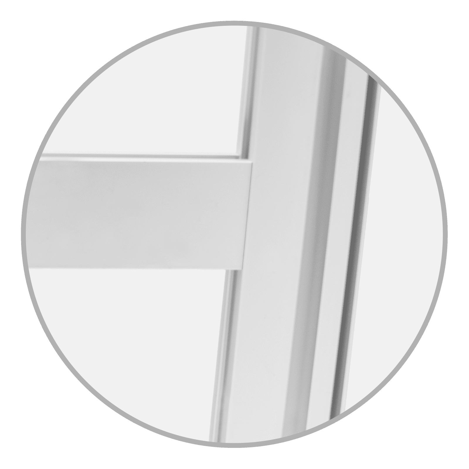 Messewand Easyframe Detail Stabilisator Detailansicht des Stabilisators der Messewand Easyframe von ENTDECKER, zeigt die Verbindungselemente.