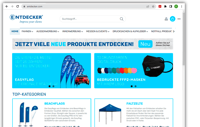 Entdecker-Shop neues Design