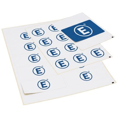 Etiketten auf Bogen